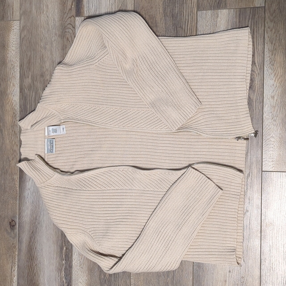 Liz Claiborne tan ribbed jacket
